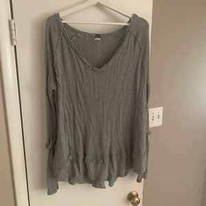 Free people frayed tunic - grey